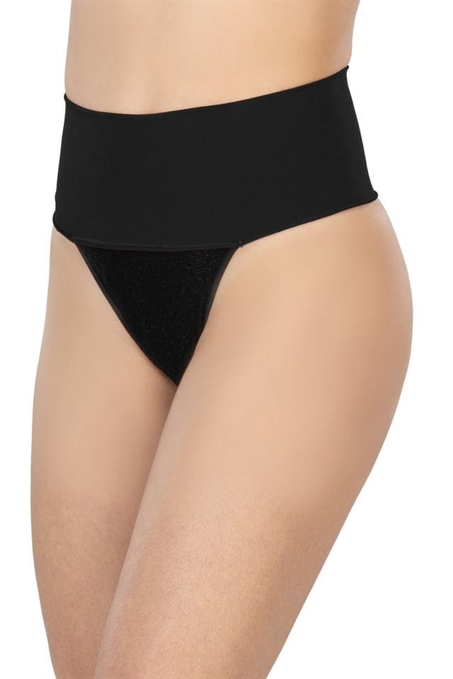 Dikişsiz Yüksek Bel Korse Microfiber Polyamid Emay 2048 - Siyah