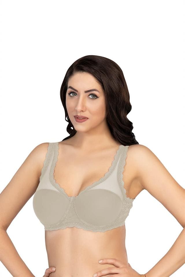 Pedli Dantelli Balenli Minimizer Sütyen Bordo Emay 172 - Ekru