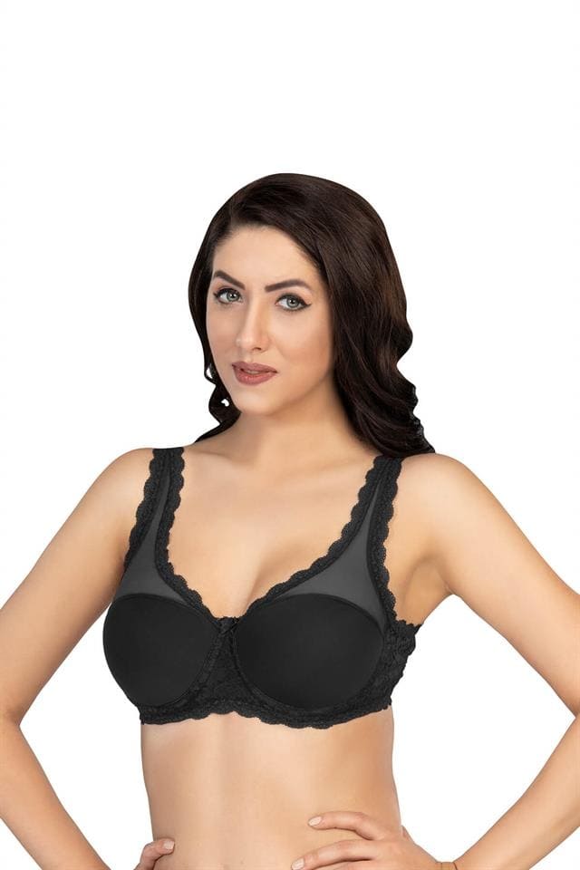 Pedli Dantelli Balenli Minimizer Sütyen Bordo Emay 172 - Siyah