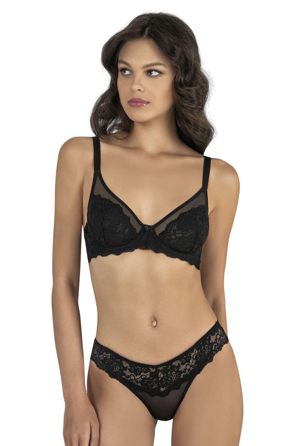 Dantelli Bralet Sütyen Takım Mürdüm Fabony 4170 - Siyah