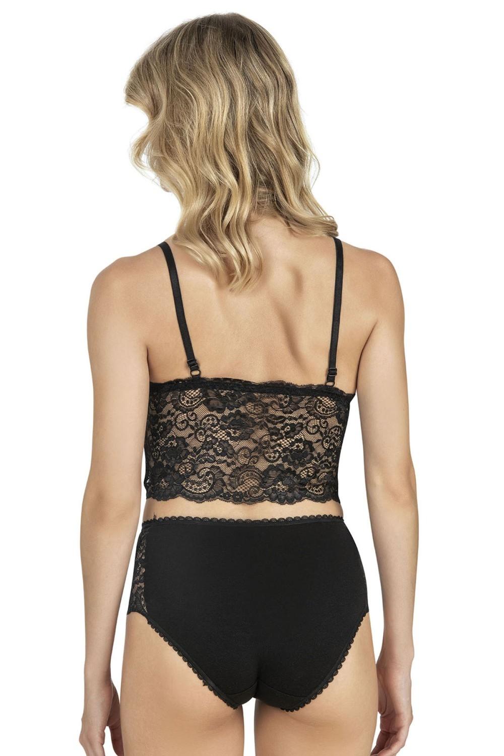 Dantel Detaylı Bralet Takım Beyaz Fabony 1300 - Siyah