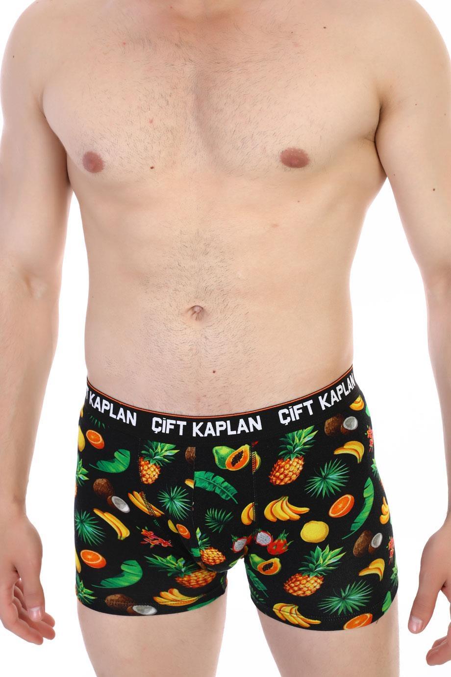 Pamuklu Elastan Renkli Erkek Boxer Çift Kaplan 796 - Görsel