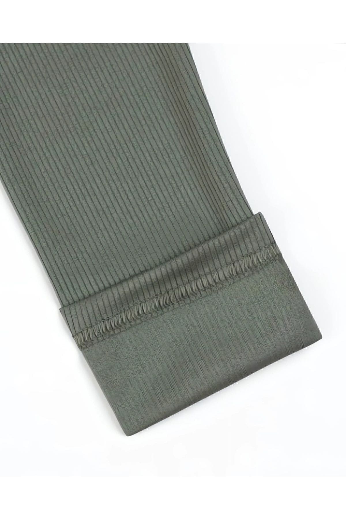 Dalgıç Kumaş Yüksek Bel Uzun Tayt Kota 4117 - Yeşil