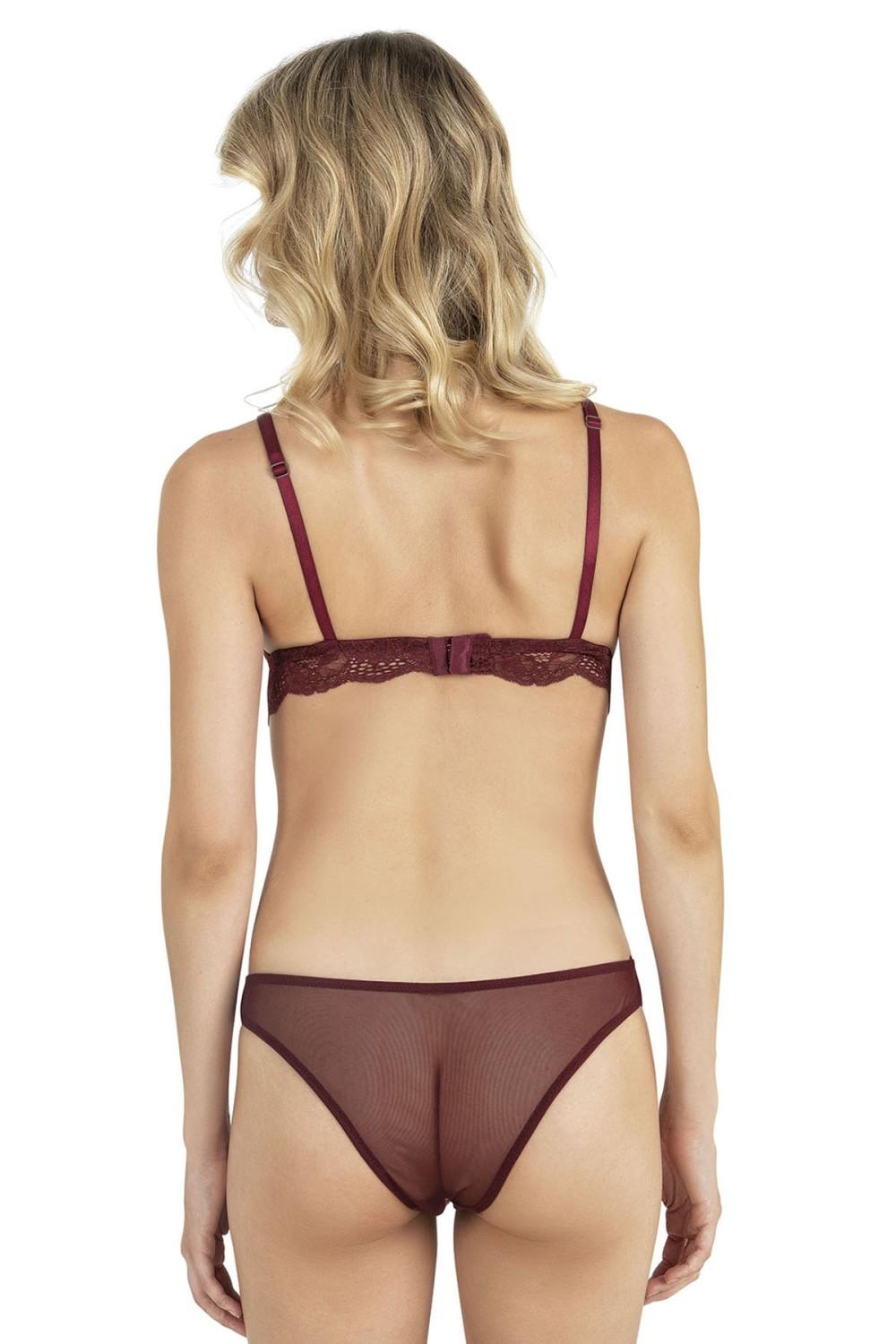 Dantel İşlemeli Bralet Sütyen Takım Fabony 4240 - Bordo