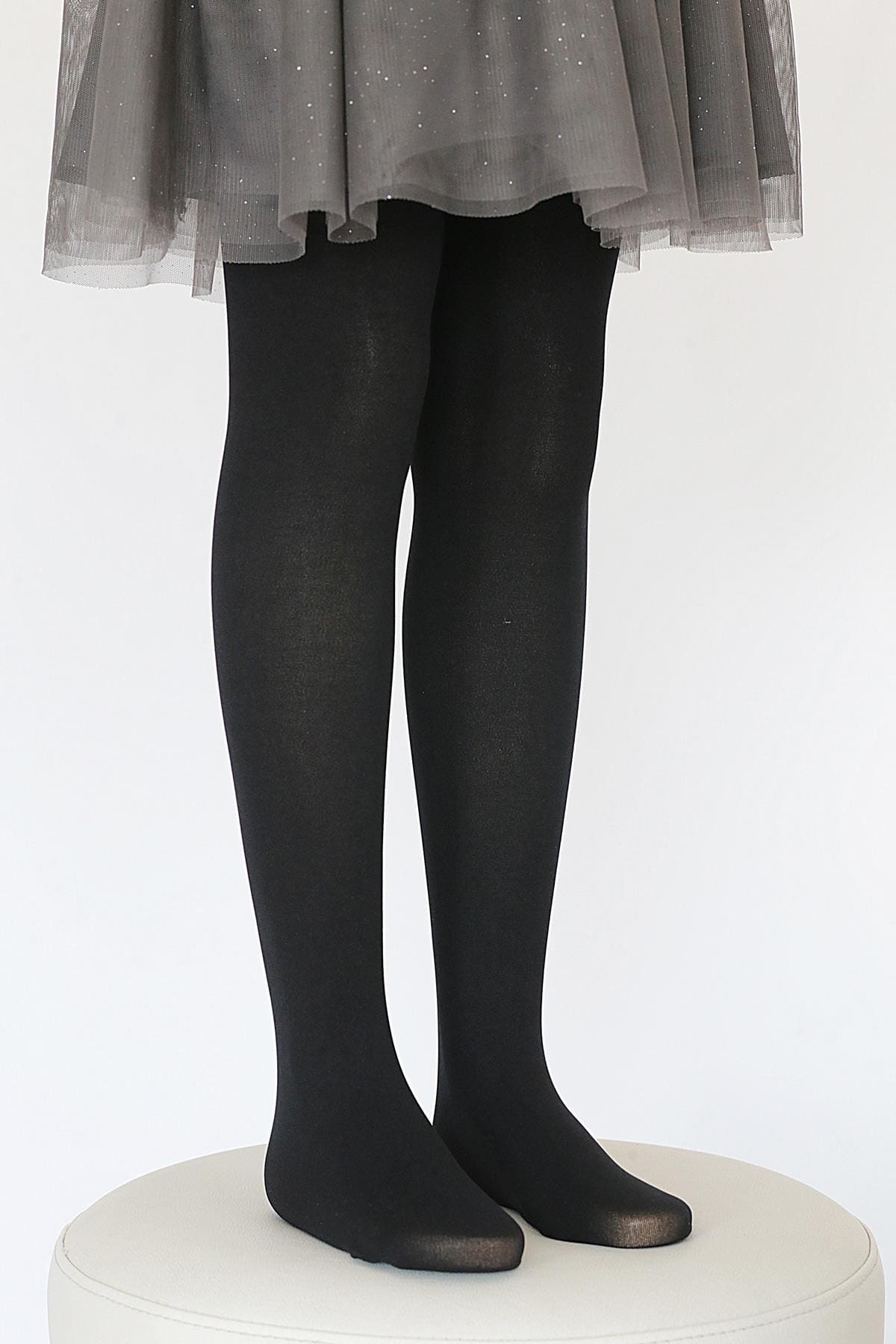 Pamuklu Yüksek Bel Çocuk Külotlu Çorap Daymod 2112002 - Siyah