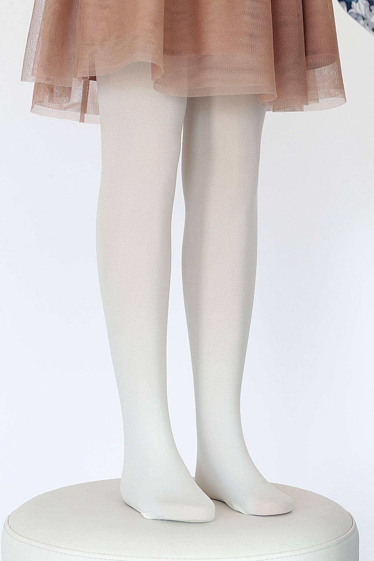 Pamuklu Yüksek Bel Çocuk Külotlu Çorap Daymod 2112002 - Kemik