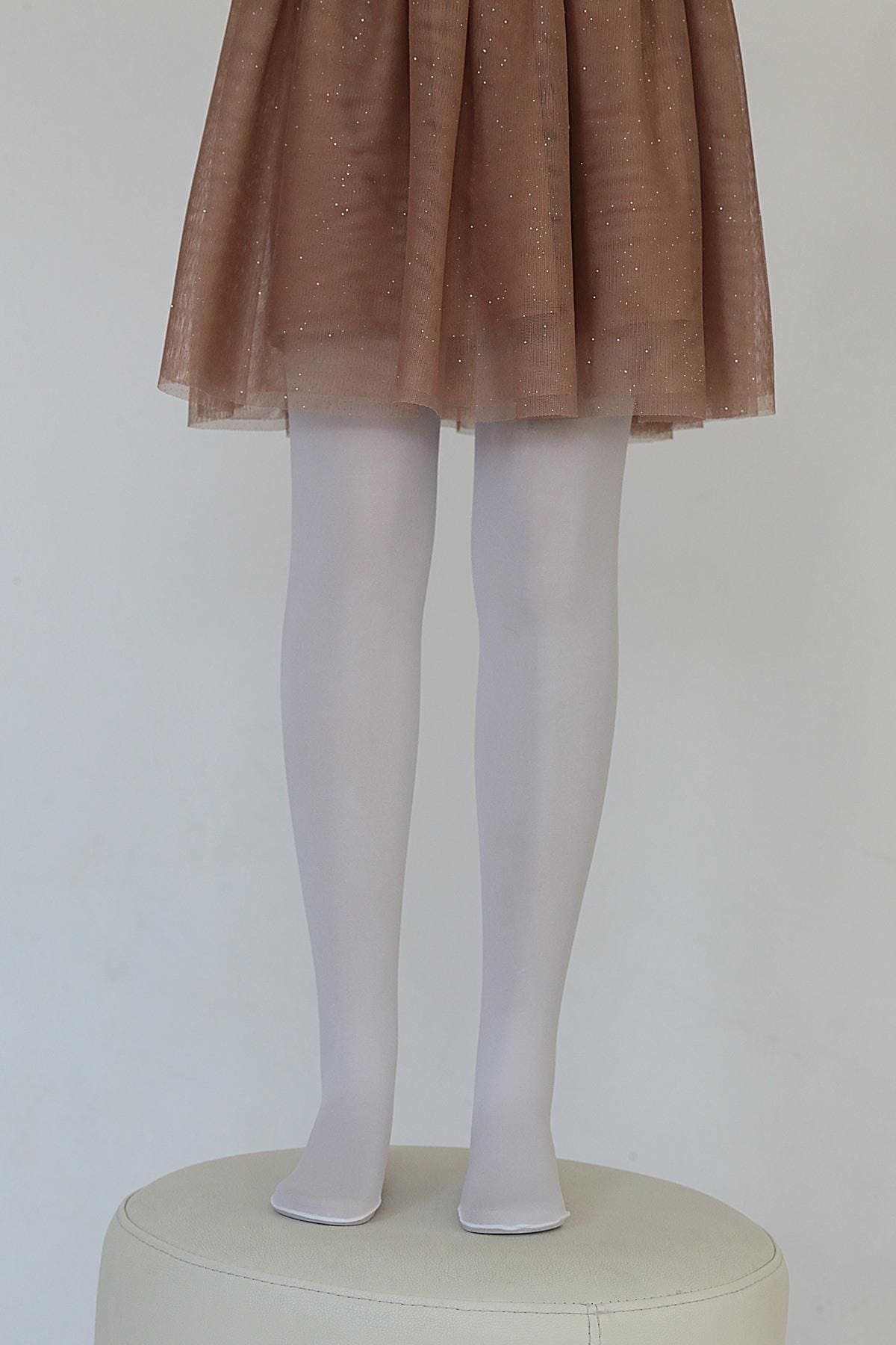 Kaydırmaz Tabanlı Pamuklu Çocuk Külotlu Çorap Daymod 2112001 - Beyaz