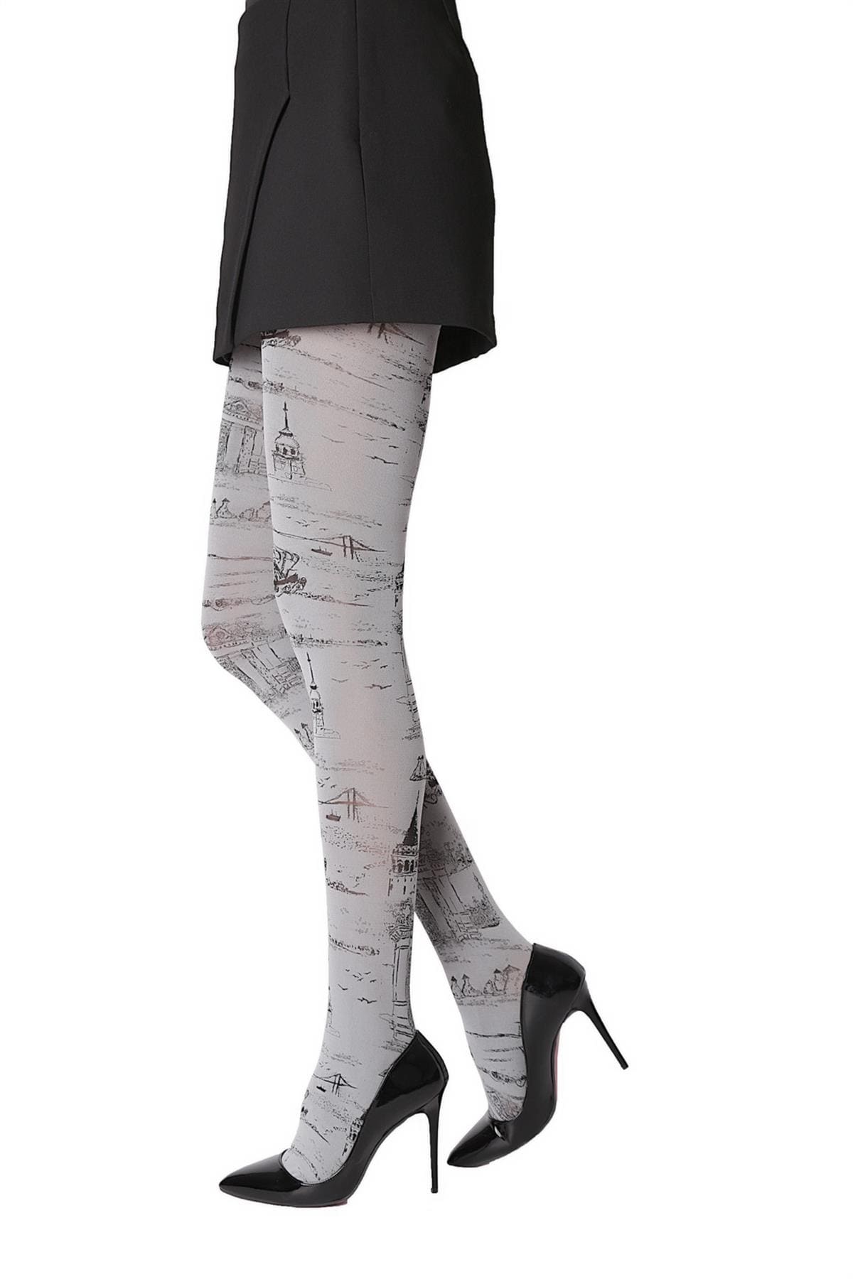 Düşük Denye, Likralı Kadın Külotlu Çorap Daymod 1122151 - Gri