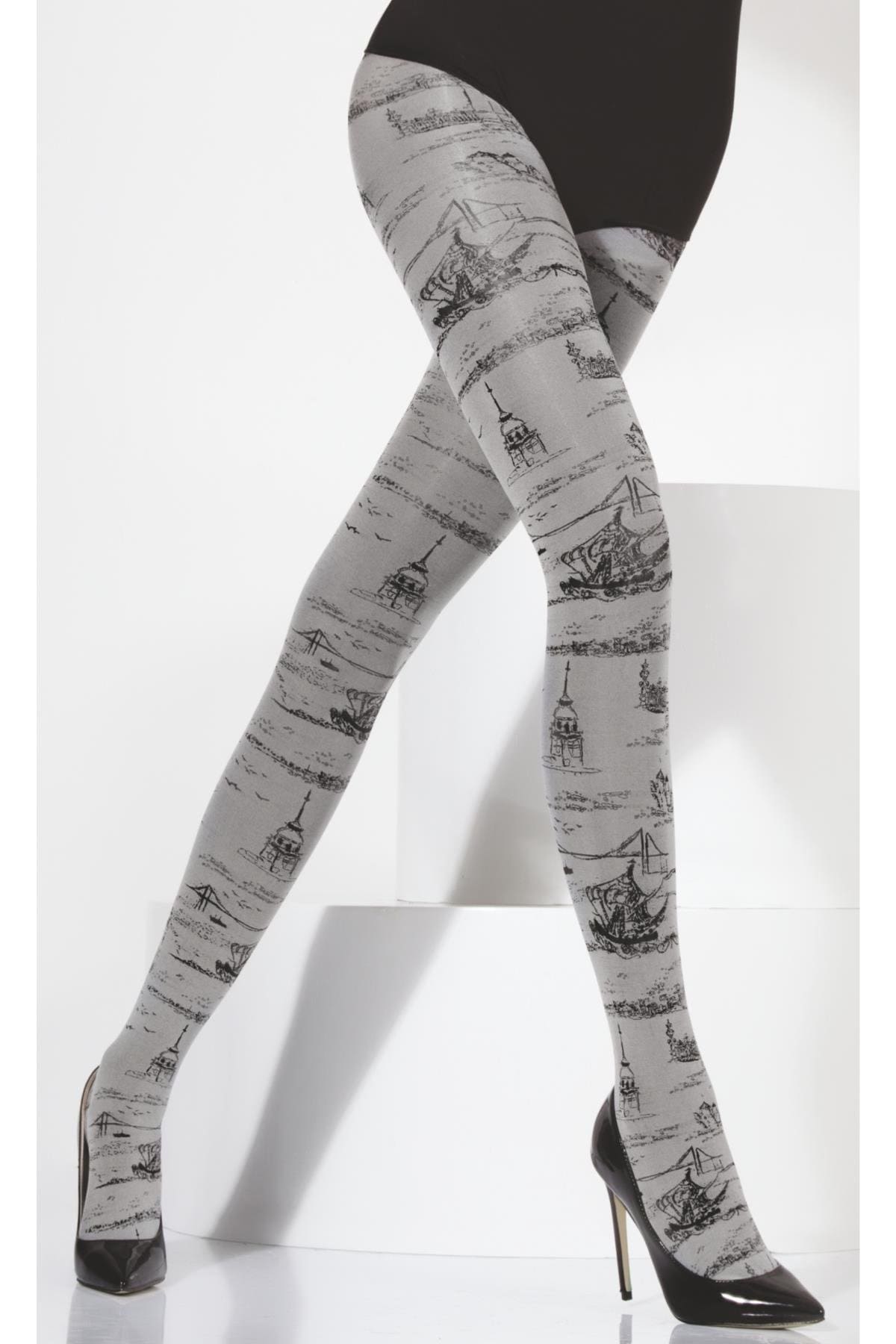 Düşük Denye, Likralı Kadın Külotlu Çorap Daymod 1122151 - Gri