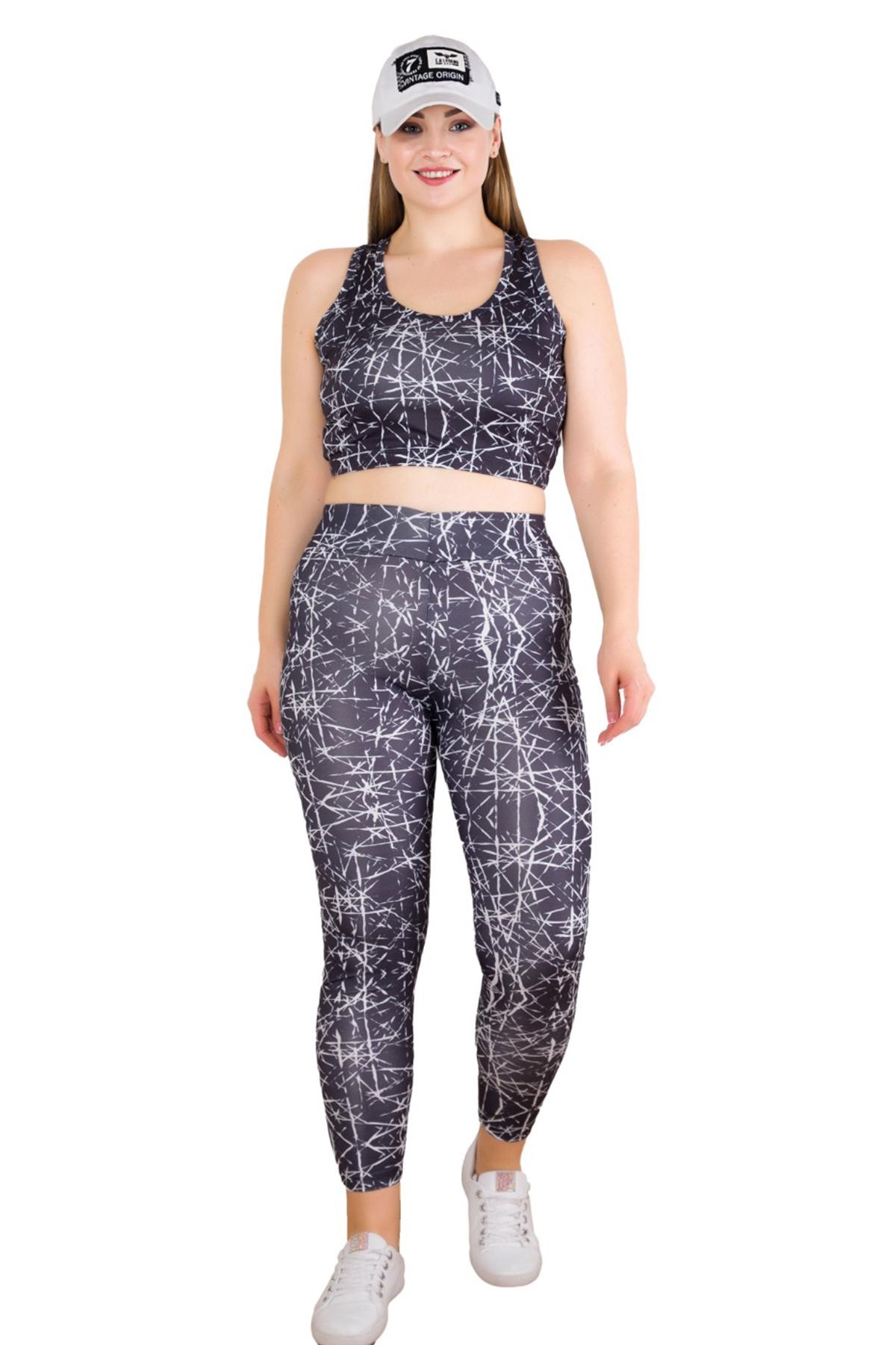 Dört Yönlü Esnek Büyük Beden Spor Takım Lady 1512 - Görsel