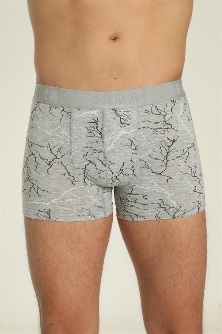 Desenli Likralı Boxer 3'lü Paket Pamuk Elastan Arma Yıldız 1144 - Görsel