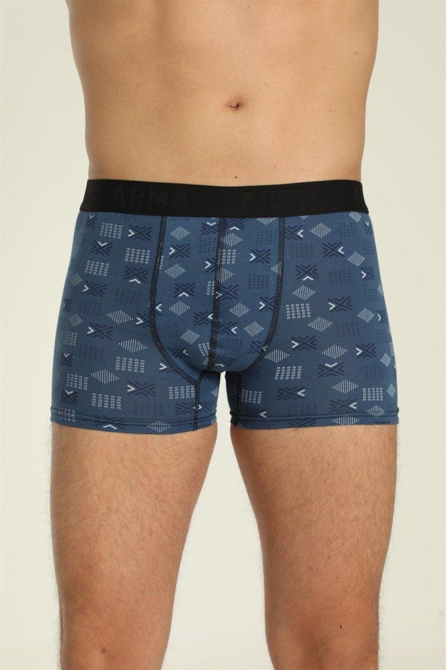 Desenli Likralı Boxer 6'lı Paket Arma Yıldız 1144 - Asorti