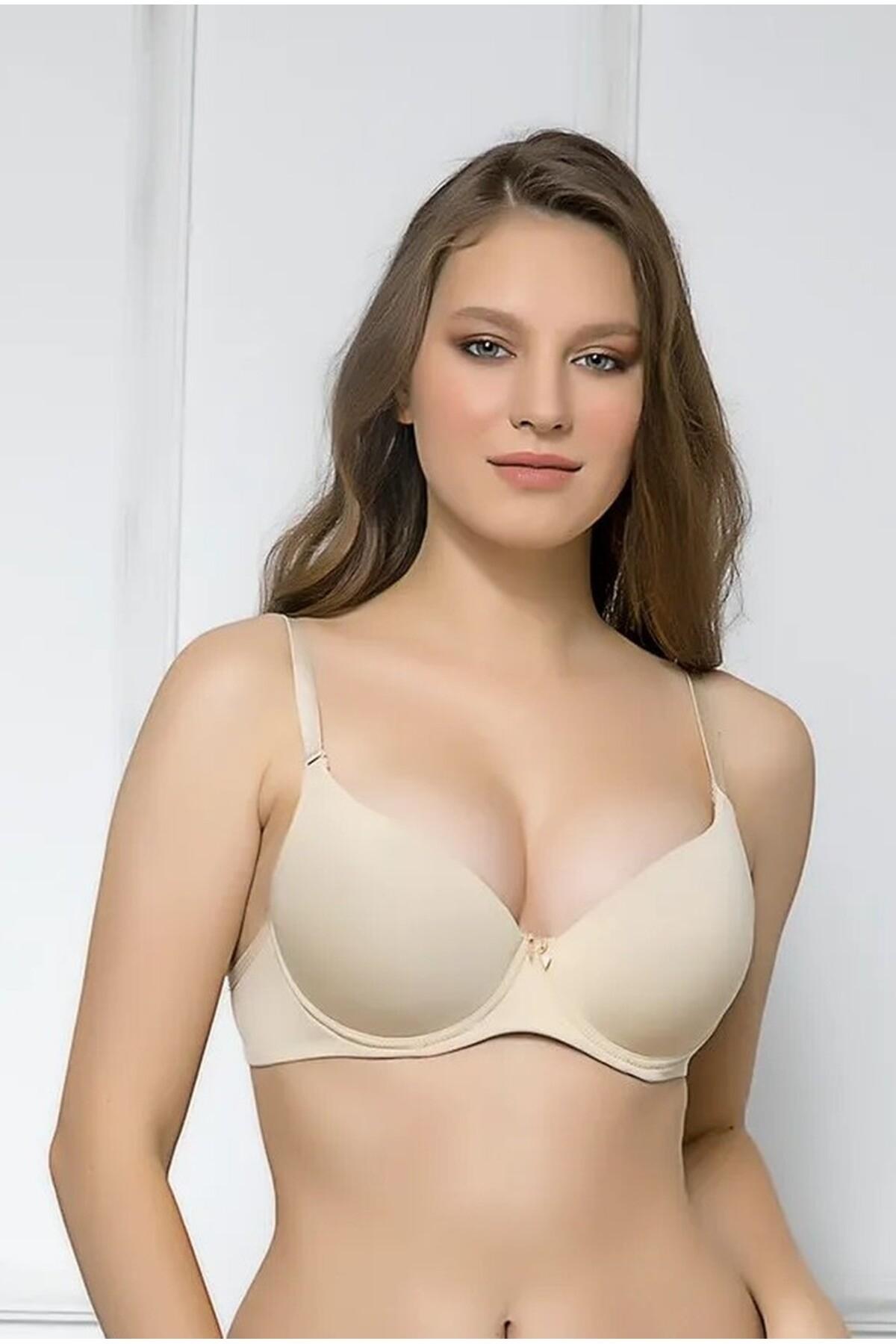 Dantel Detaylı Desteksiz Sütyen Büyük Beden Moonlight 172 - Ten