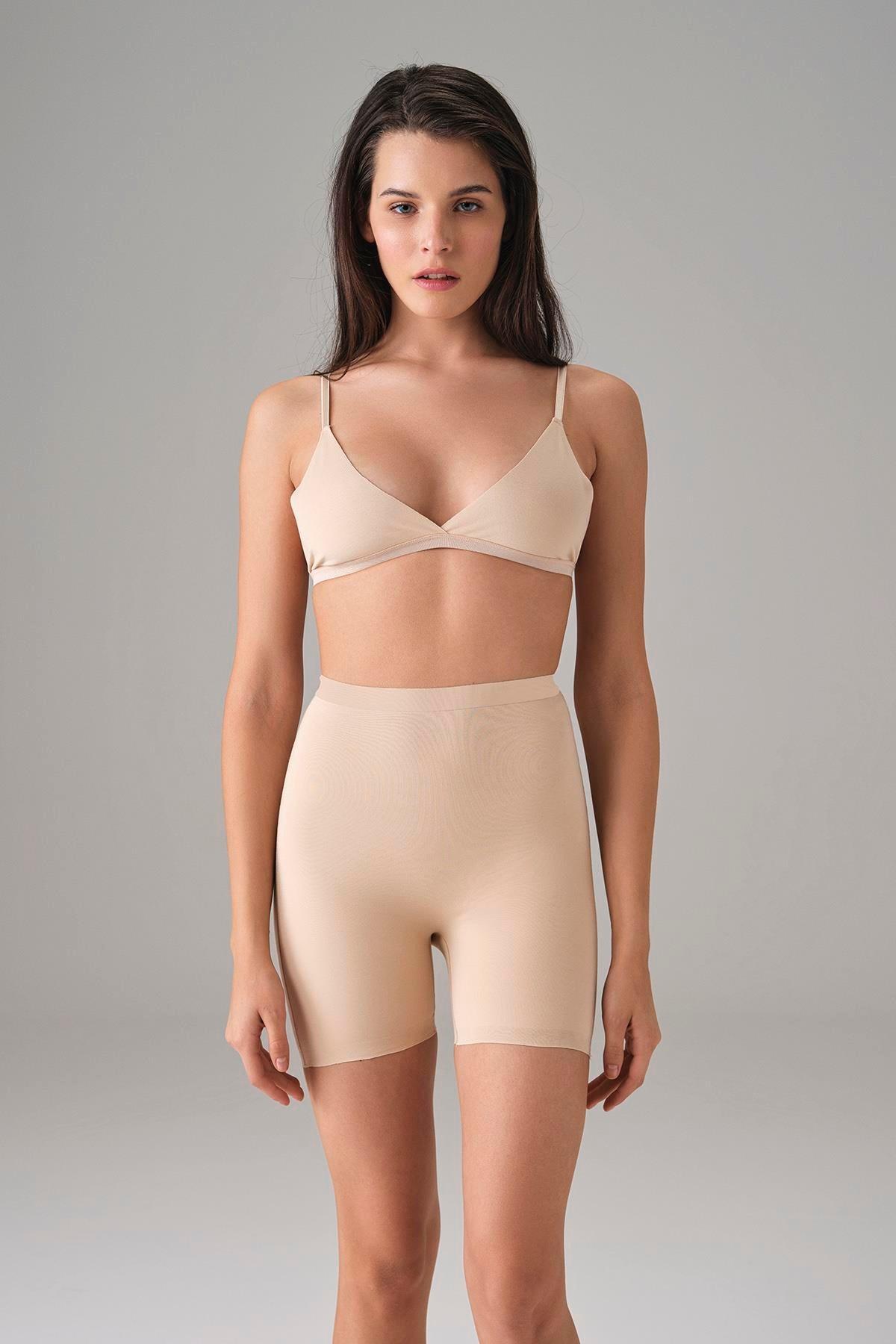 Dikişsiz Popo Açık Kalça Dikleştirici Kısa Tayt Doreanse 8303 - Ten