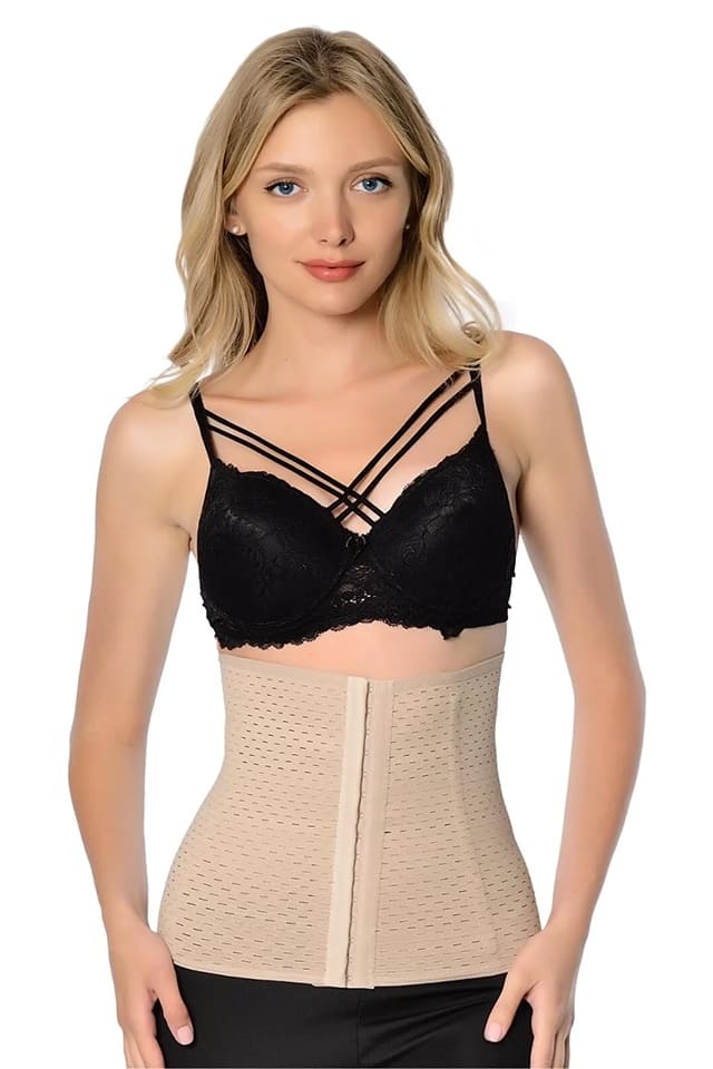 Yüksek Bel Dikişsiz Korse Siyah Pera Fitol 5003 - Ten