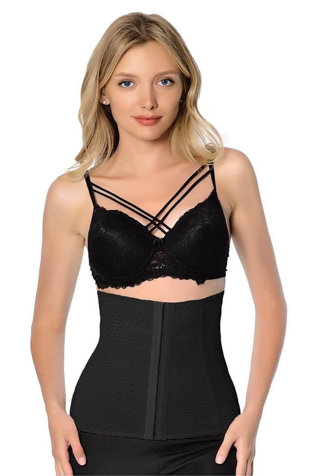 Yüksek Bel Dikişsiz Korse Siyah Pera Fitol 5003 - Siyah