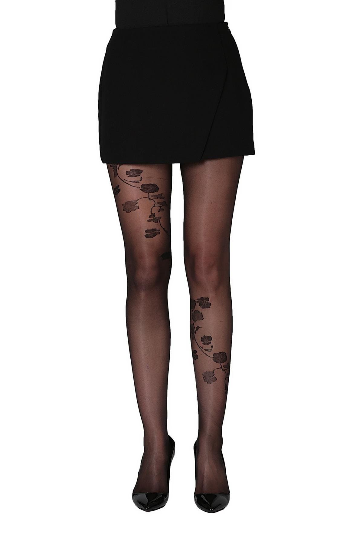 Yüksek Bel Dikişli Külotlu Çorap Daymod 1121192 - Siyah