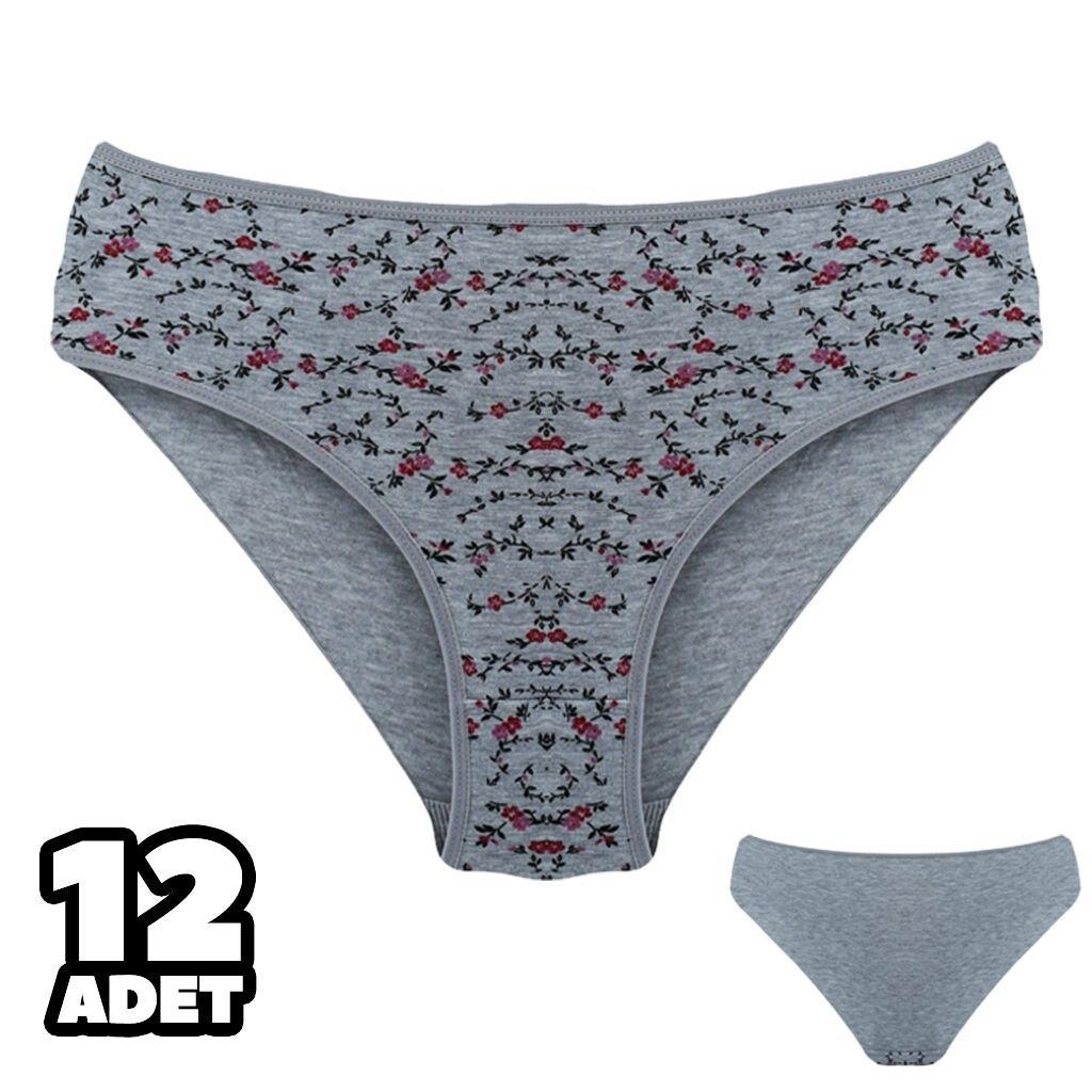 Pamuklu Yüksek Bel Slip Külot Gri Dondeza 201 - Gri