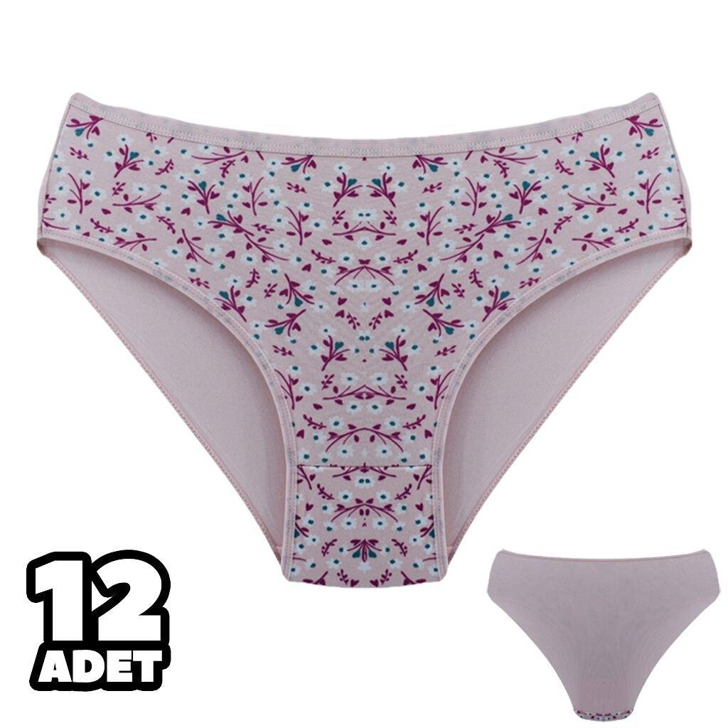 Pudra Desenli Yüksek Bel Slip Külot Dondeza 201 - Pudra