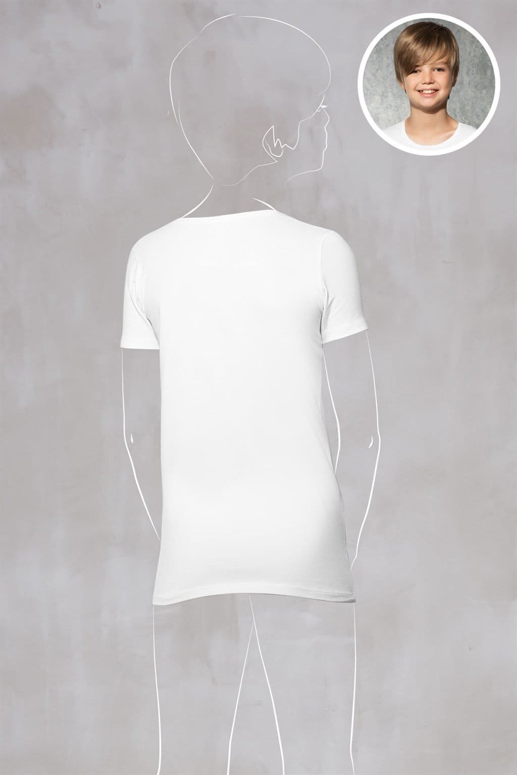 Anti-alerjik Modal Pamuklu Çocuk T-shirt Doreanse 700 - Beyaz