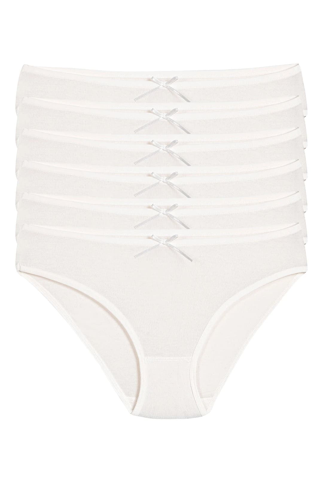 Yüksek Bel Bambu Külot 6'lı Paket Yıldız 3912 - Ekru