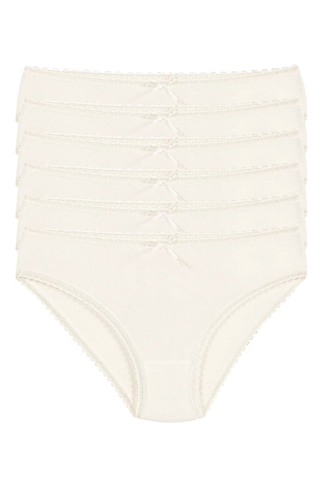 Bambu Dantelli Yüksek Bel Külot Ekru Yıldız 3882 - Ekru