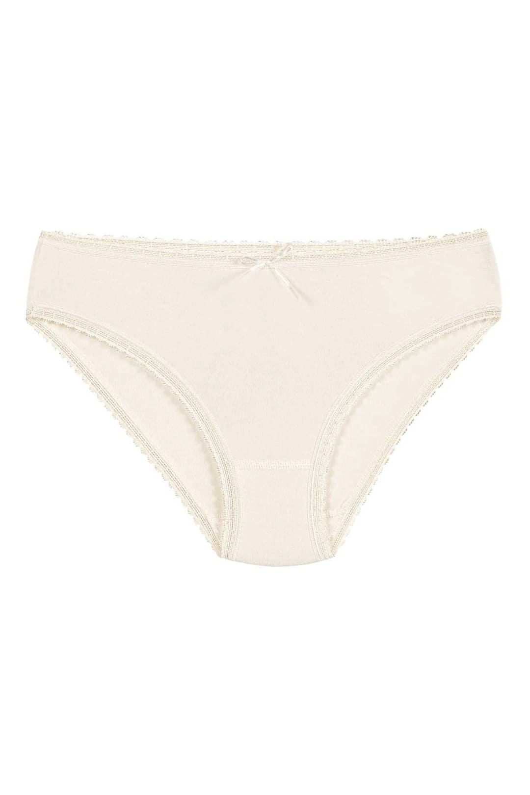 Bambu Dantelli Yüksek Bel Külot Ekru Yıldız 3882 - Ekru