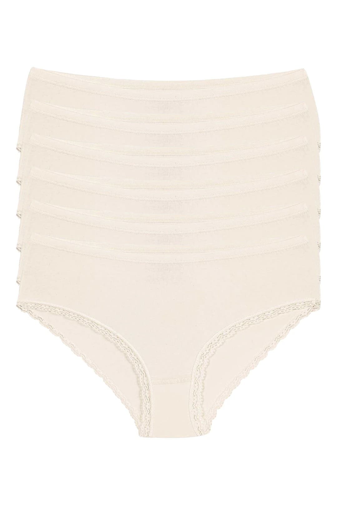 Likralı Yüksek Bel Bato Kadın Külot Yıldız 3752 - Ekru