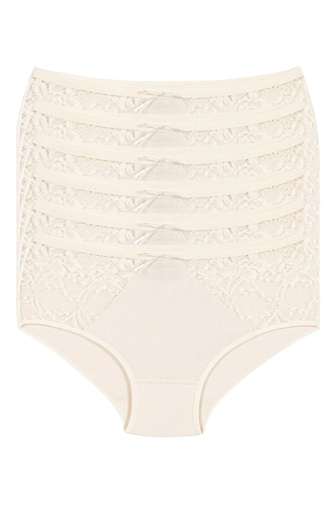 Yüksek Bel Dantelli Bato Kadın Külot Yıldız 3832 - Ekru