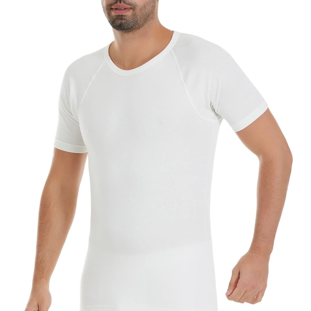 Fırçalı İç Yüzeyli Ekru Kısa Kollu Erkek Termal İçlik Yıldız 267 - Ekru