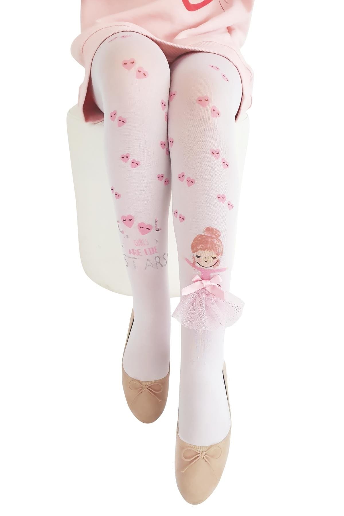 Kaydırmaz Tabanlı Çocuk Külotlu Çorap Beyaz Daymod 2122119 - Beyaz