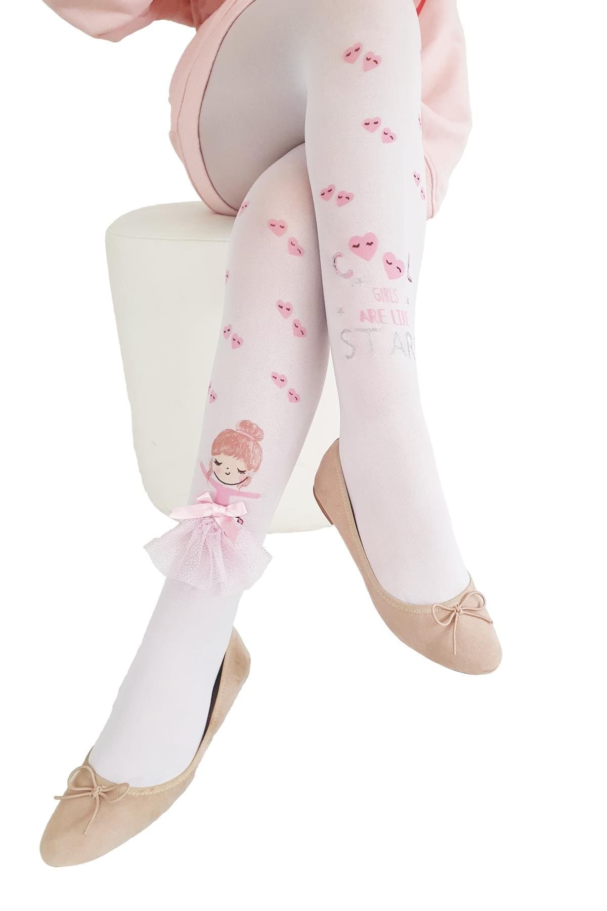 Kaydırmaz Tabanlı Çocuk Külotlu Çorap Beyaz Daymod 2122119 - Beyaz