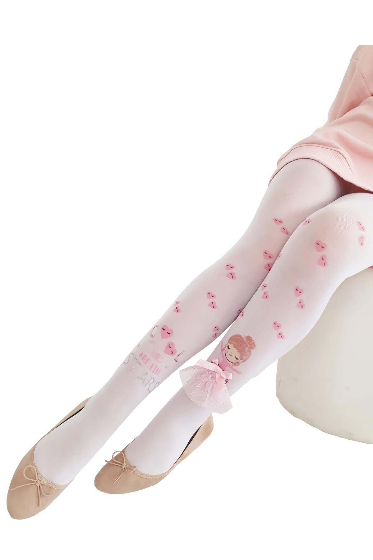 Kaydırmaz Tabanlı Çocuk Külotlu Çorap Beyaz Daymod 2122119 - Beyaz