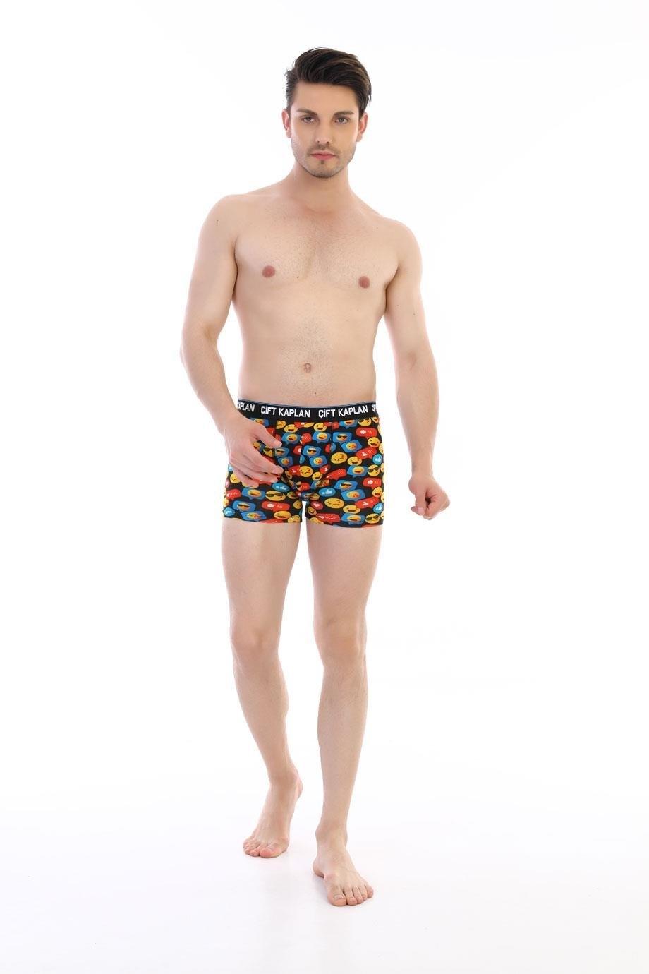 Yumuşak Pamuklu Esnek Bel Boxer Çift Kaplan 796 - Görsel