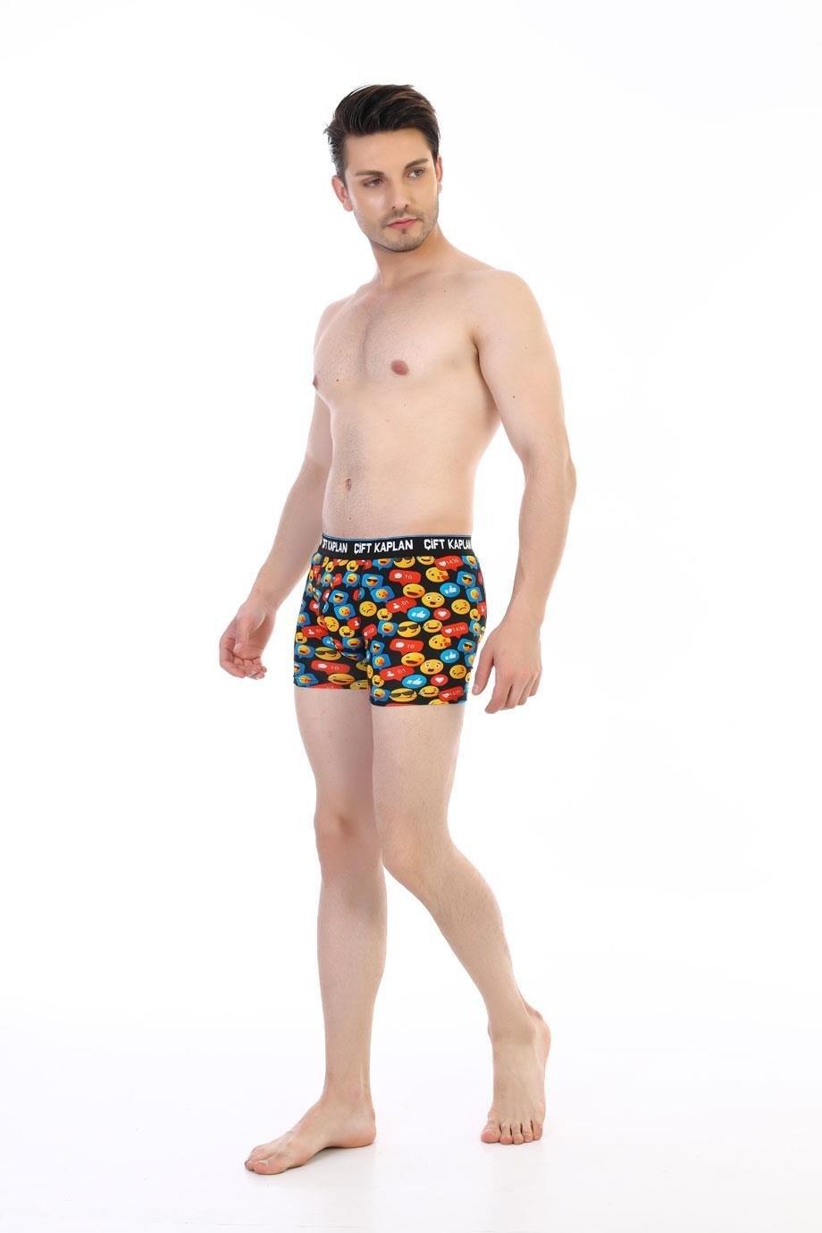 Yumuşak Pamuklu Esnek Bel Boxer Çift Kaplan 796 - Görsel