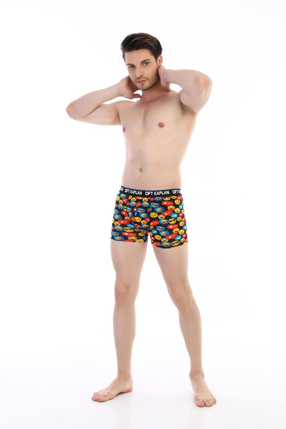 Yumuşak Pamuklu Esnek Bel Boxer Çift Kaplan 796 - Görsel