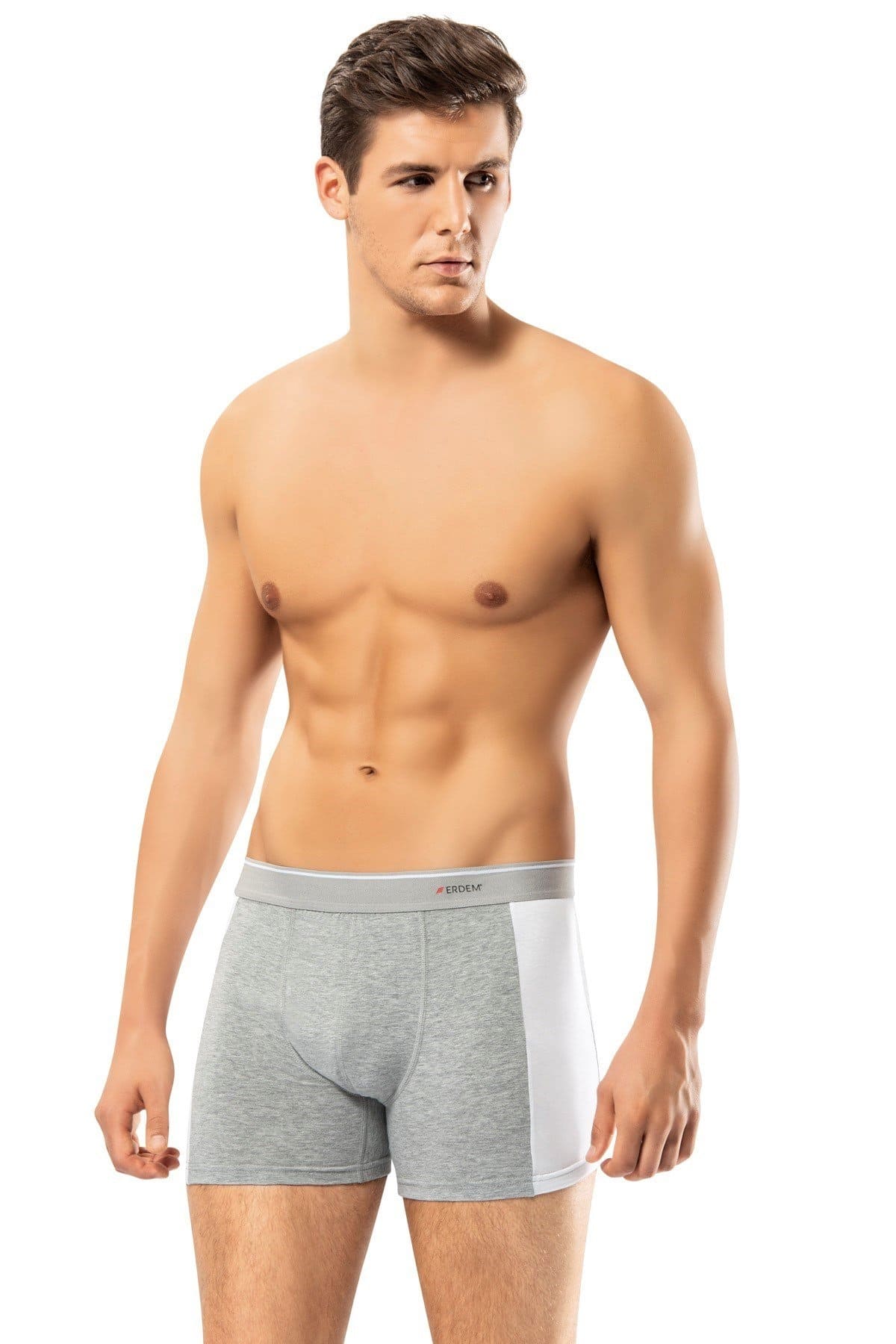 Pamuklu Elastan Esnek Bel Boxer Erdem 1427 - Gri