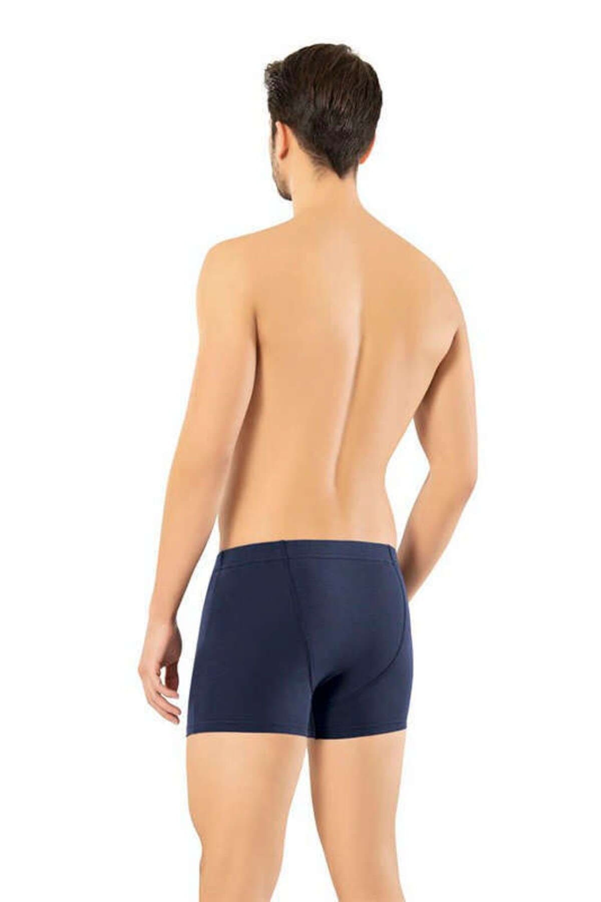 Pamuklu Elastan Kısa Slim Fit Boxer Erdem 1420 - Lacivert