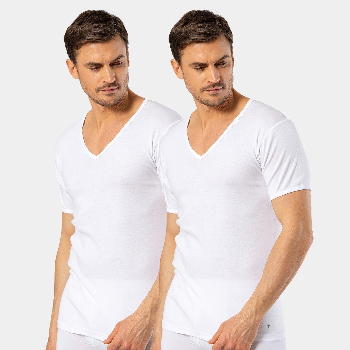 Cacharel Derin V Yaka Pamuk Kusu Kolları Atlet Cacharel 1502