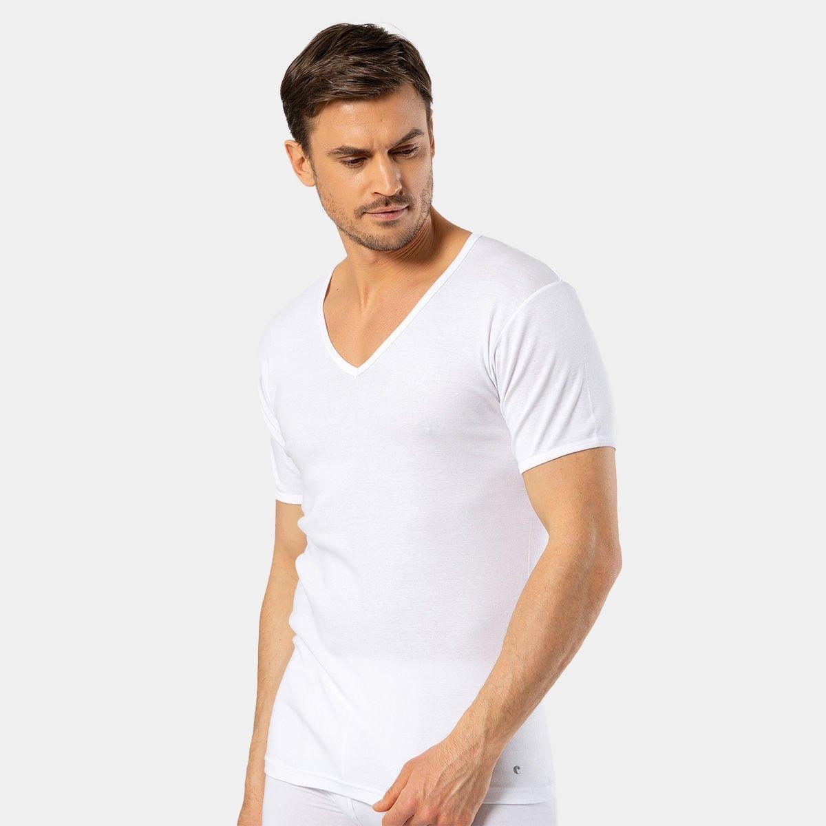 Cacharel Derin V Yaka Pamuk Kusu Kolları Atlet Cacharel 1502 - Görsel 3