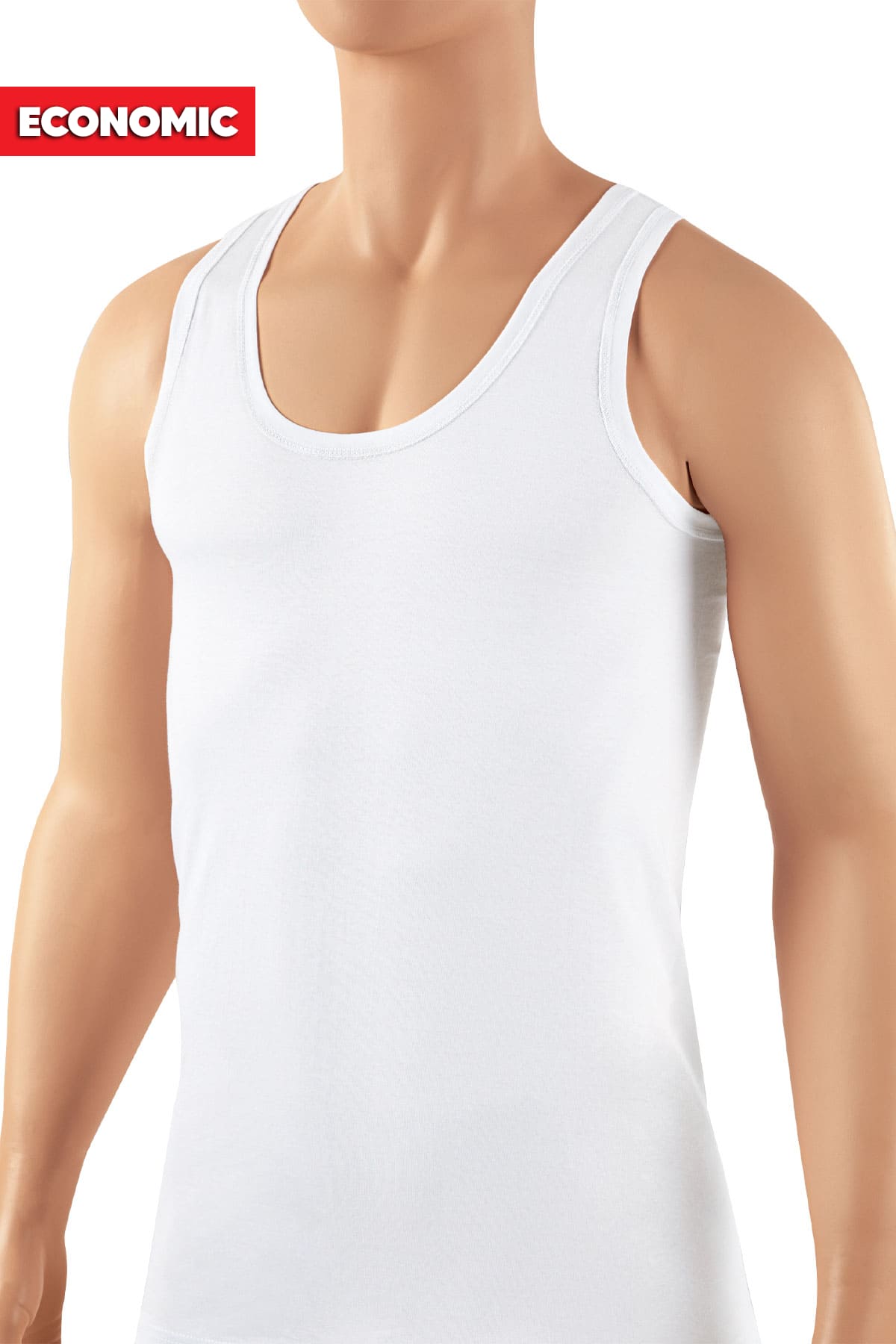 Pamuklu Ribana Kesim Erkek Atlet Öts 1160 - Beyaz