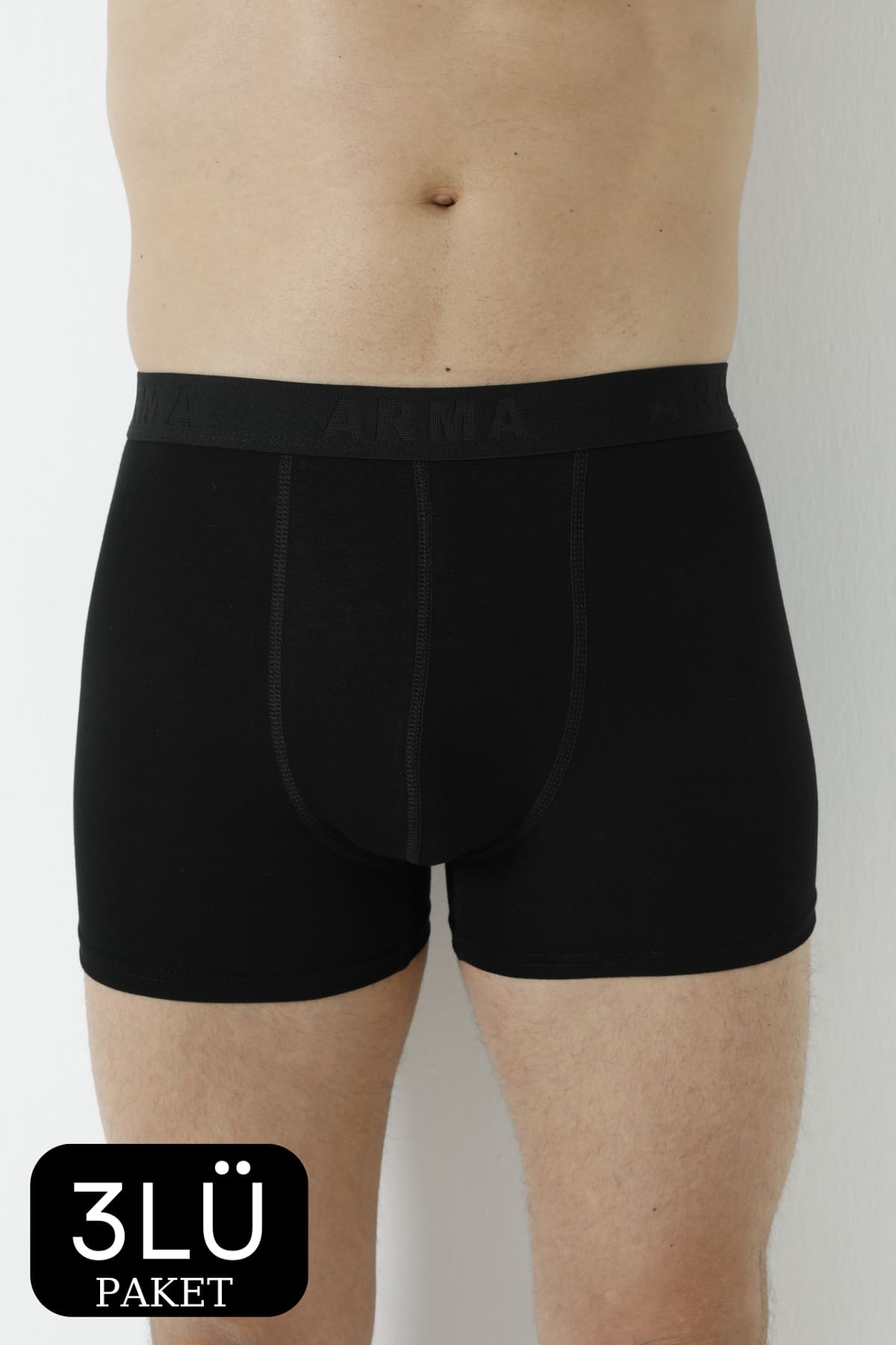 Yumuşak Bambu Likralı Boxer Arma Yıldız 1172 - Siyah