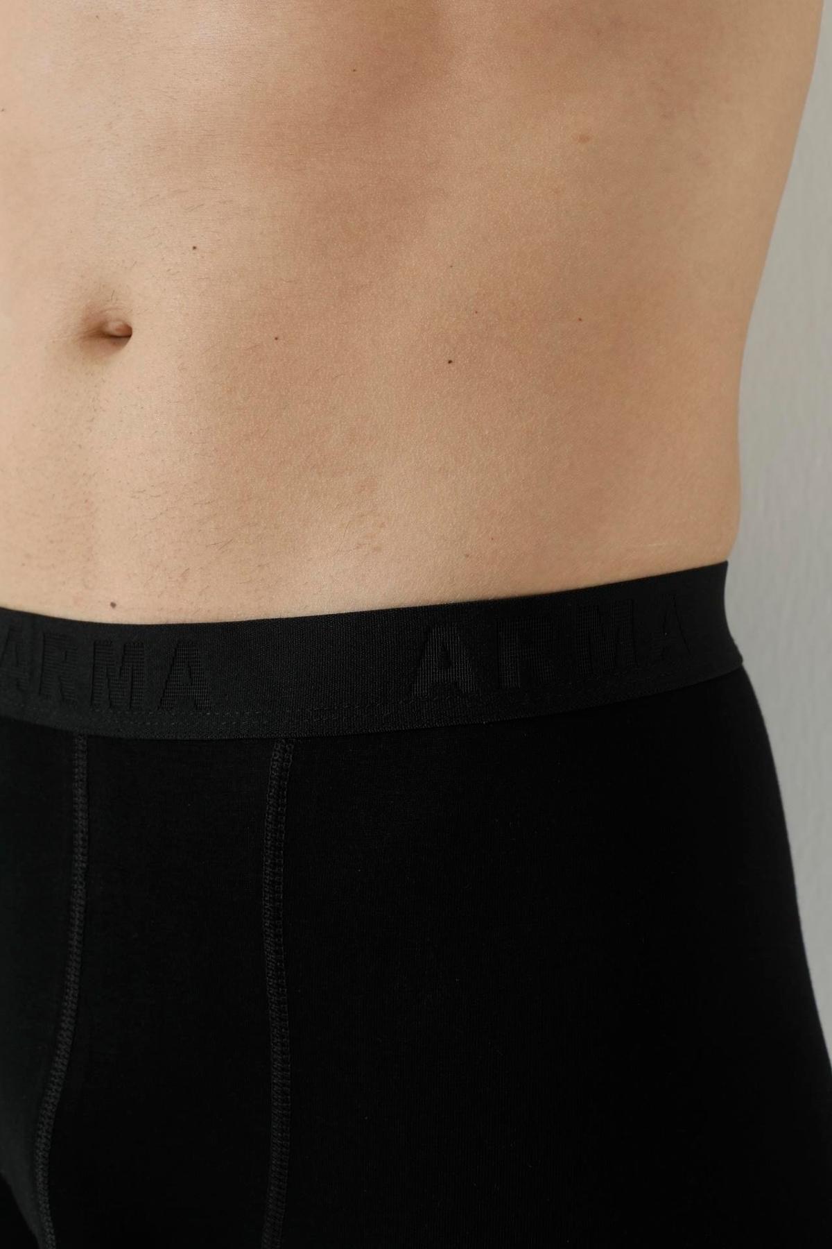 Yumuşak Bambu Likralı Boxer Arma Yıldız 1172 - Siyah