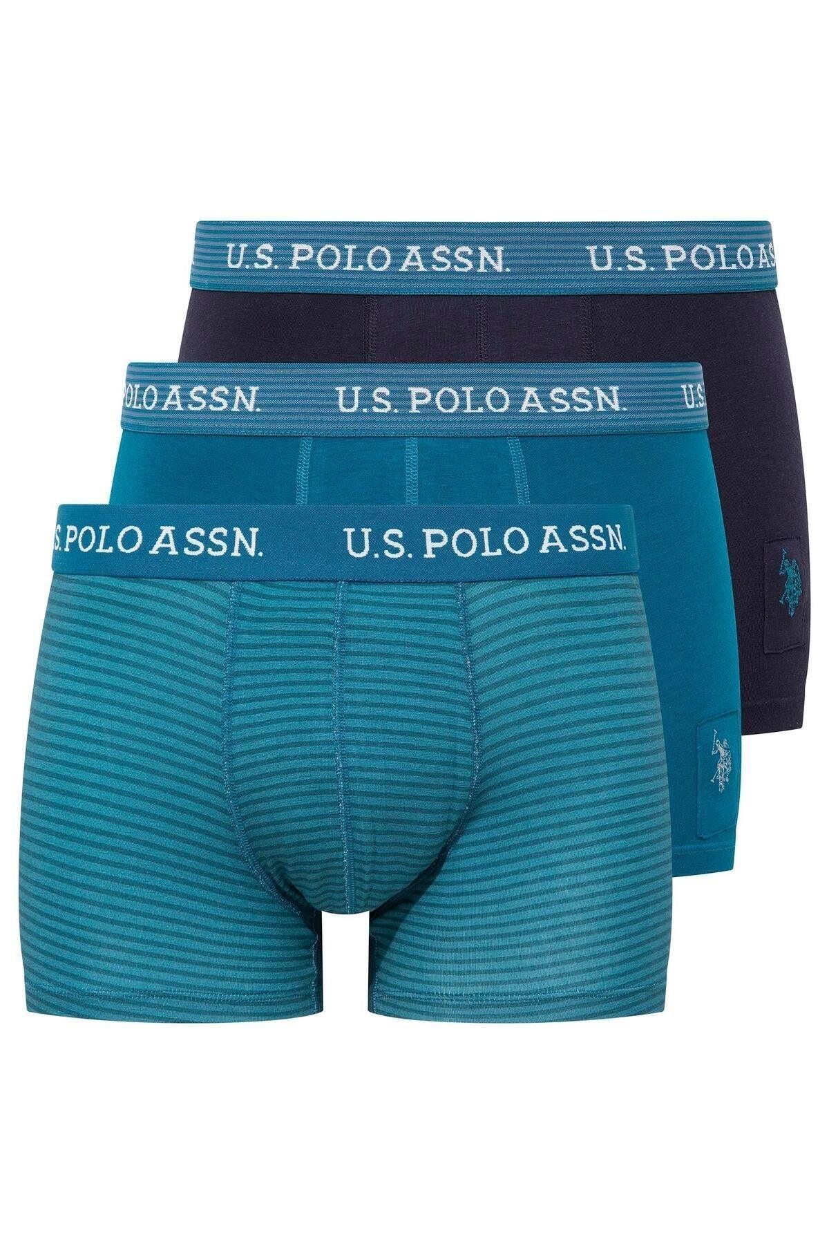 Pamuklu Yüksek Bel Erkek Boxer U.S. Polo Assn. 80515 - Yeşil