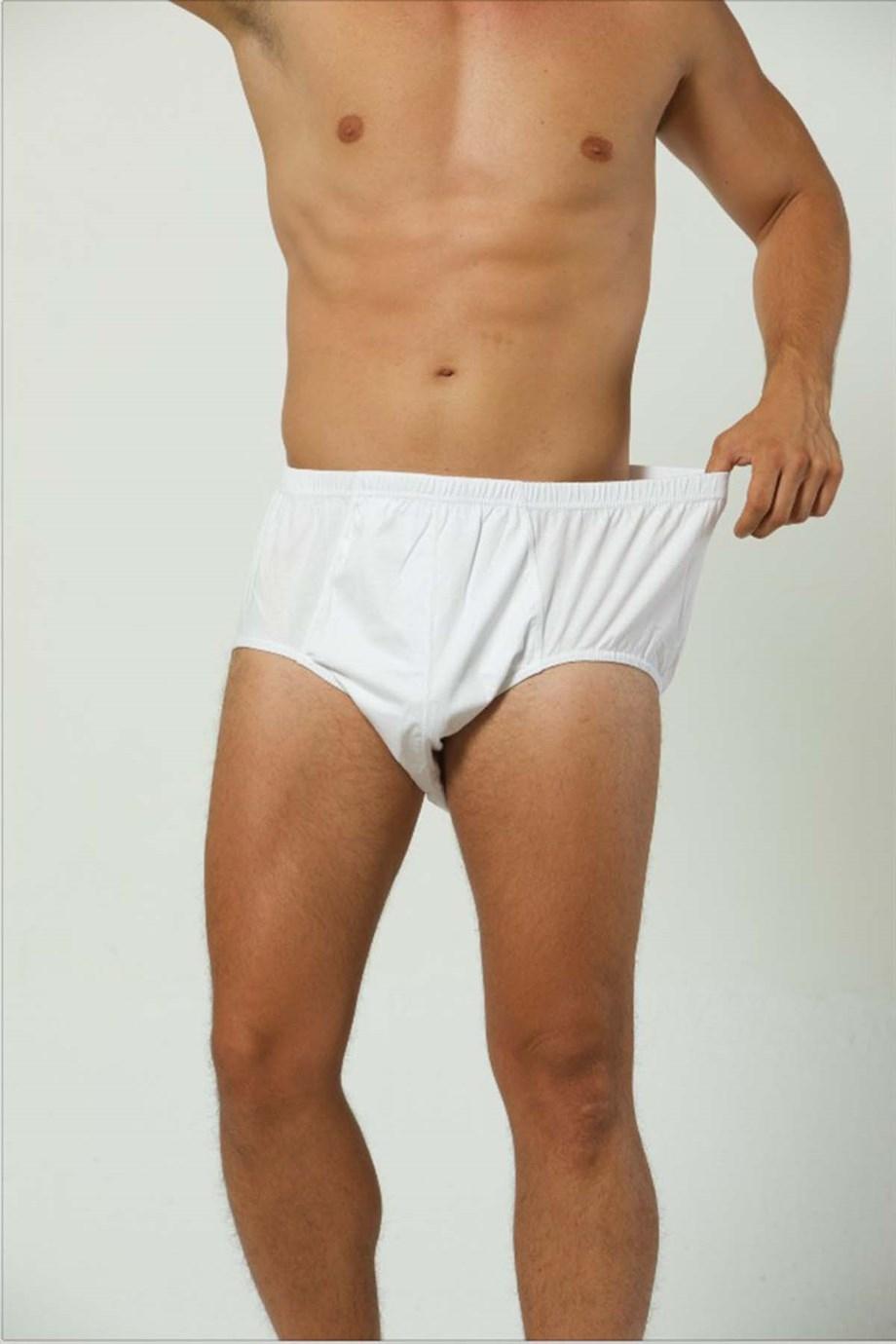 Pamuklu Kompakt Kesim Erkek Slip Arma Yıldız 9145 - Beyaz