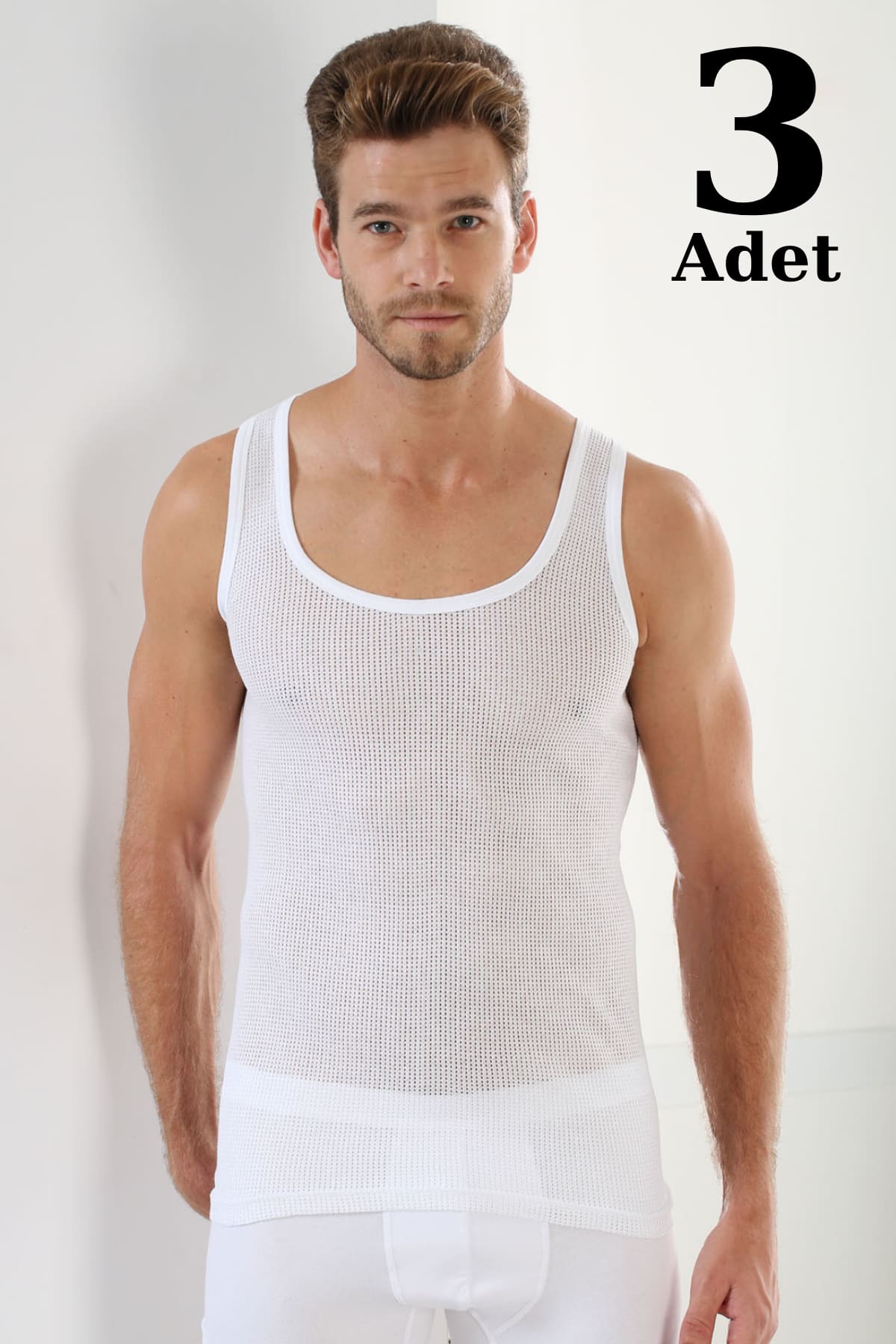 Pamuklu Kısa Kol Beyaz Atlet Arma Yıldız 1121 - Beyaz