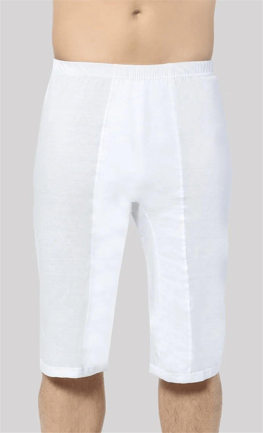 Beyaz Pamuklu Loklu Uzun Paçalı Boxer Arma Yıldız 1162 - Beyaz
