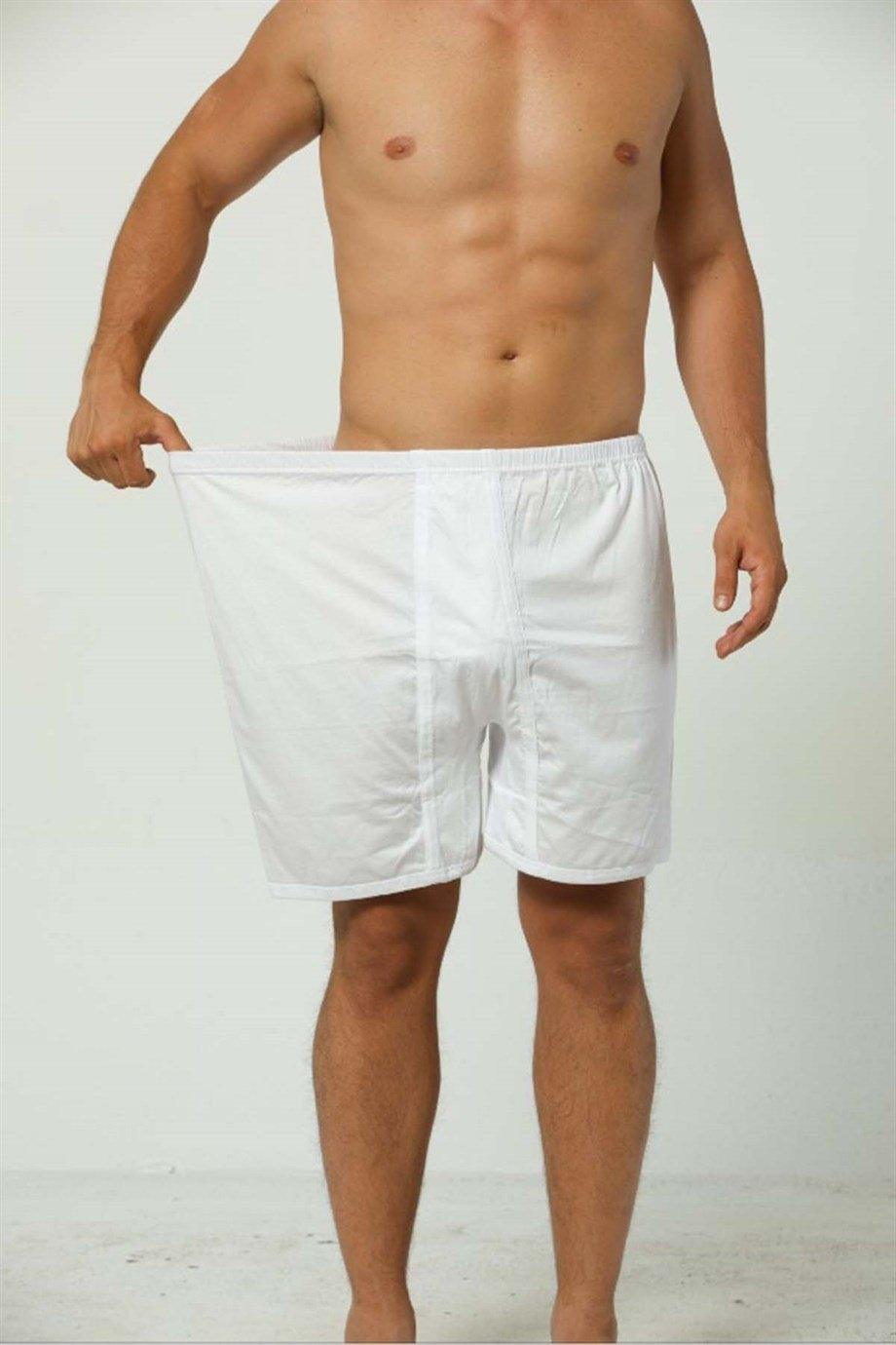 Beyaz Pamuklu Düz Bel Lastikli Boxer Arma Yıldız 9146 - Beyaz