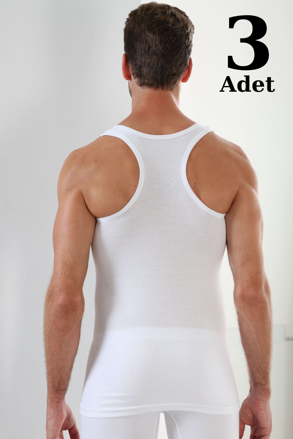 Pamuklu Ribana Askılı Erkek Atlet Arma Yıldız 1008 - Beyaz