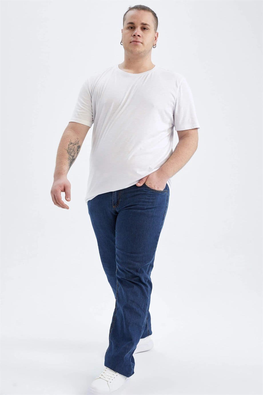 Pamuk Penye Süprem O Yaka Atlet Arma Yıldız 1161 - Beyaz